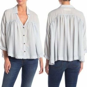 Free People Women's Rainbow Picnic Button-Down Shirt Size XS